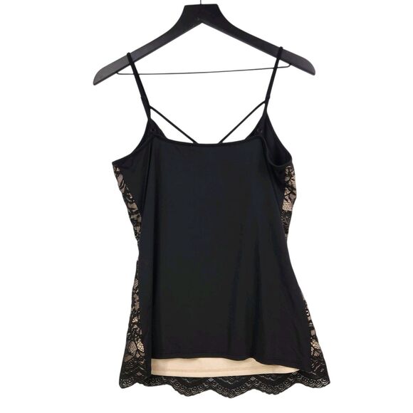 Boston Proper Nude Lined Black Floral Lace Camisole Medium Fairy Sexy Whimsigoth - Picture 3 of 9
